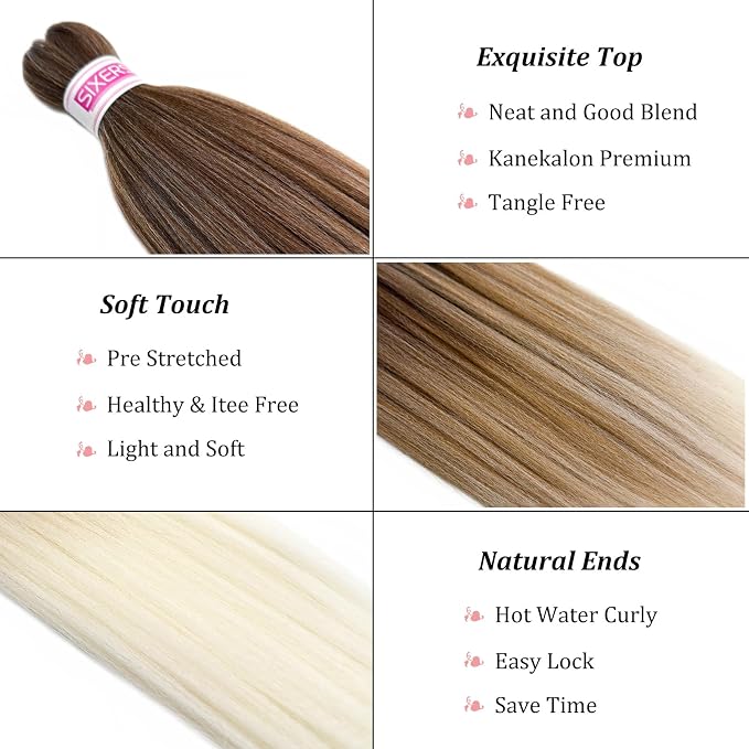 Brown White Ombre Braiding Hair