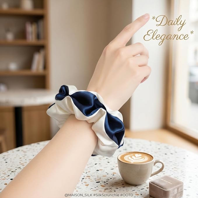 Cream and Navy Blue