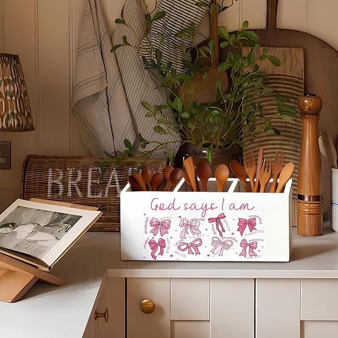 01-Pink Bow Christian Pen Holder(4)