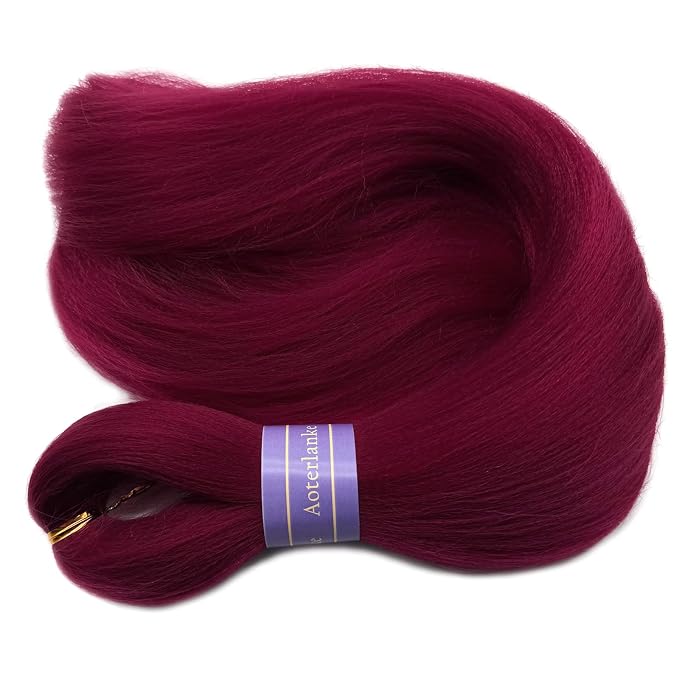 Burgundy Braiding Hair Pre Stretched