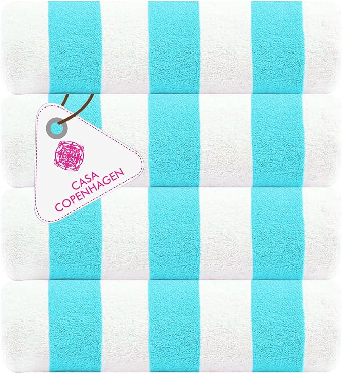 Cabana Beach Towel 4 Pieces, Water Blue
