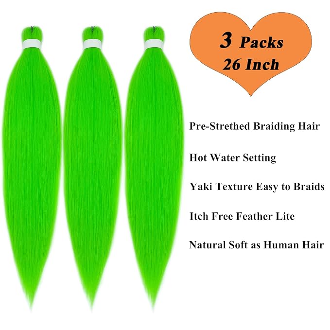 2 Green Braiding Hair 3 Packs