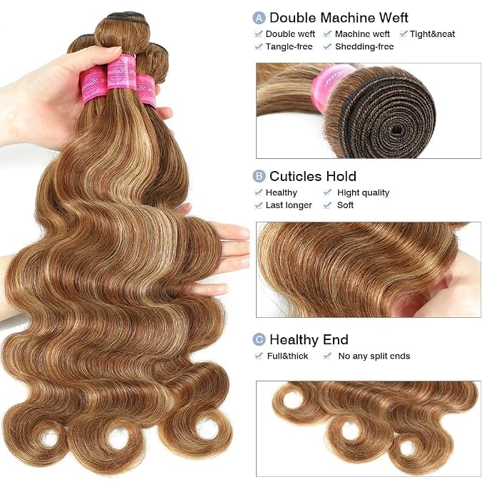 4/27 Body Wave Bundles with 5X5 Closure