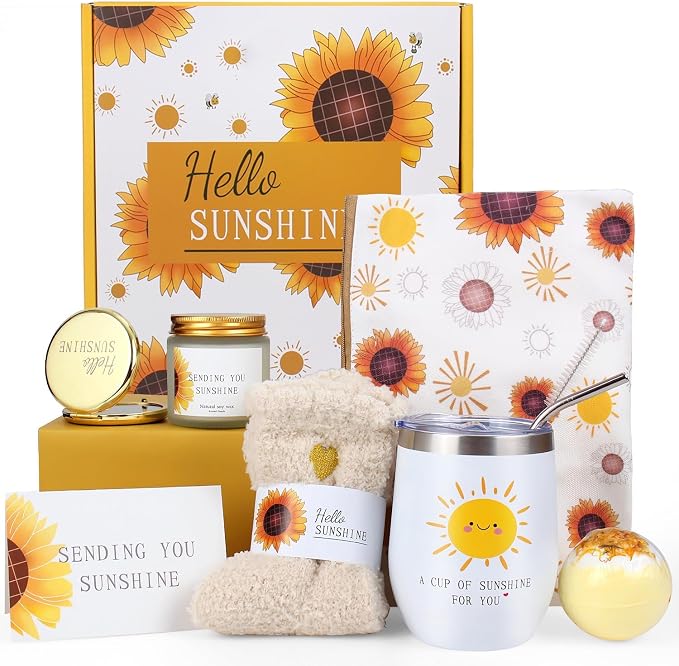 Yellow Sunflower Theme Gift Baskets - 8 Sets