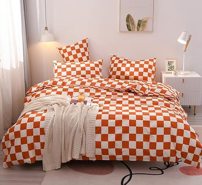 Grid Orange White