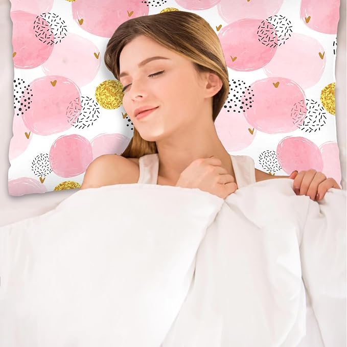 Pink Golden Dot Polka