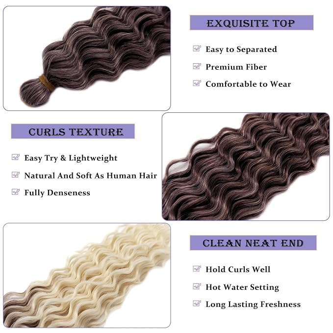 Ash Brown to Blonde Braiding Hair with Boho Curls