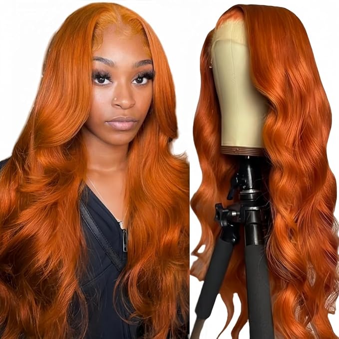 Ginger Body Wave Lace Front Wigs Human Hair