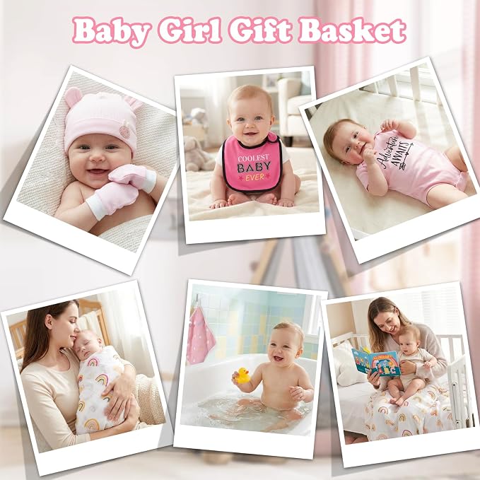 Bear Baby Gift Basket Pink