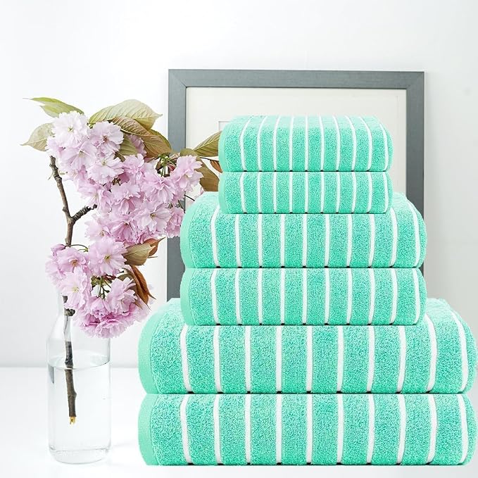 Ecstatic 6pcs Towel Set Blue-green