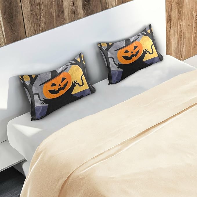 Pumpkin Head Forest Moon Orange Black Yellow
