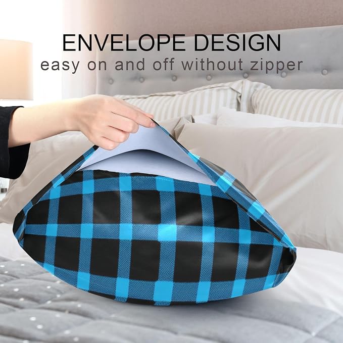 Bright Blue Black Checkered