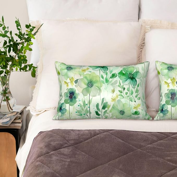 Watercolor Green Flowers