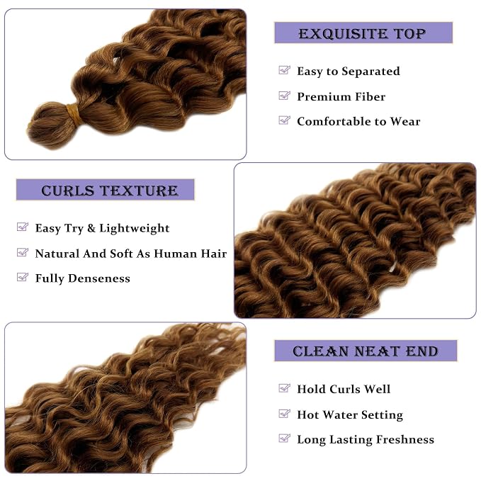 Mixed Honey Blonde Brown Braiding Hair with Boho Curls