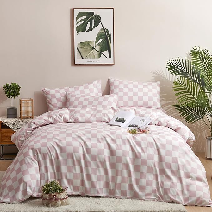 Grid Pink White