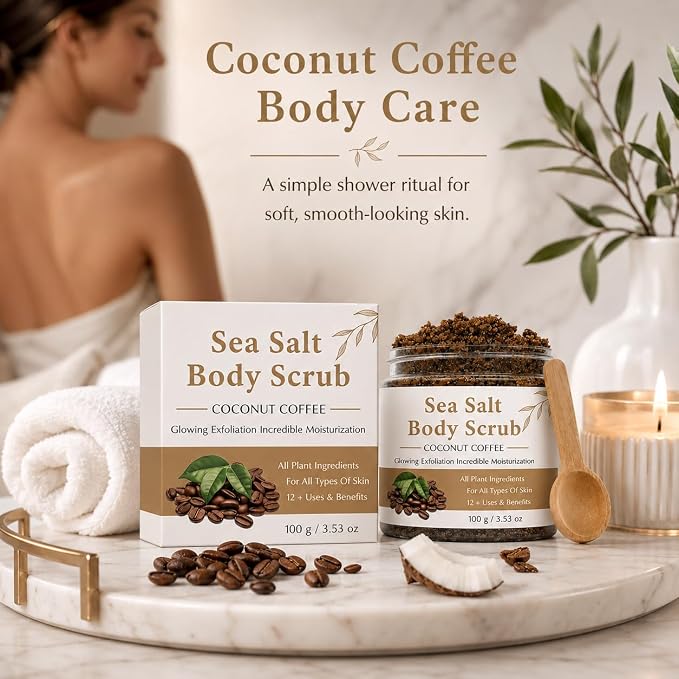 3PCS Body Scrub + Wooden Scoop