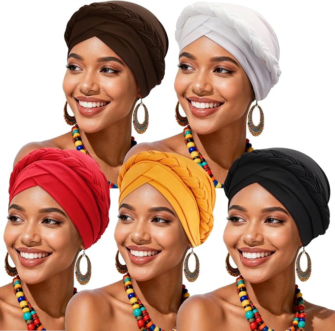 5 Pack Twisted Braid: Red, Ginger, Coffee, White, Black