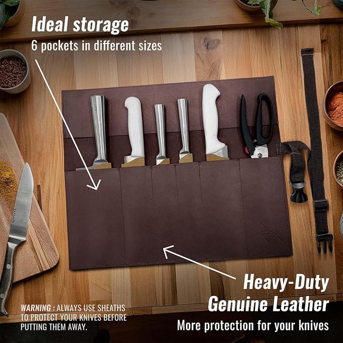 Knife Roll Brown