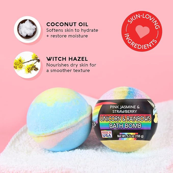 Unicorns & Rainbows, Pink Jasmine & Strawberry (Pack of 4)