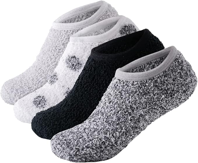 White/Gray/Black/Dark Gray 4 Pairs