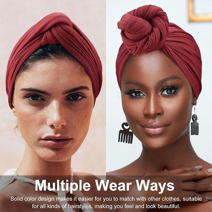 2 Pack Head Wrap: Burgundy, Gray
