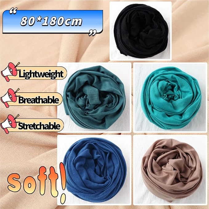 5pcs-(black,denim Blue,light Green,camel,cyan)