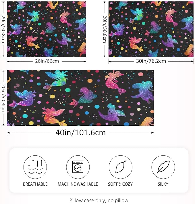 Mermaids Silhouettes and Colorful Polka Dots