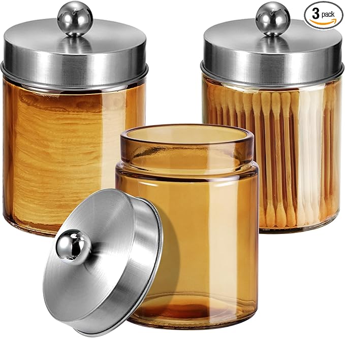 Jar Gold Amber/Lid Brushed Nickel