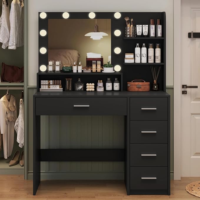 Black 5 Drawers