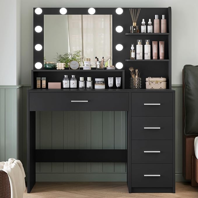 Black 5 Drawers