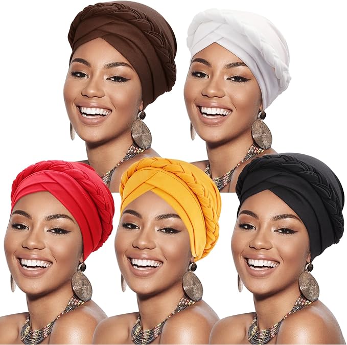 5 Pcs Twisted Braid: Red, Ginger, Coffee, White, Black