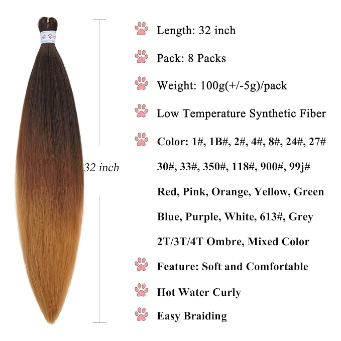 1b/30/27 Braiding Hair 8 Packs