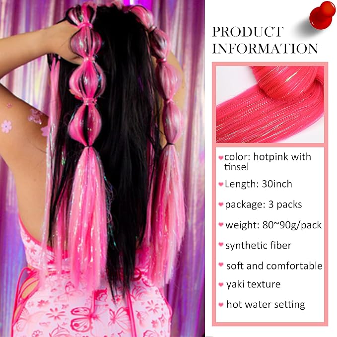 hotpink with tinsel