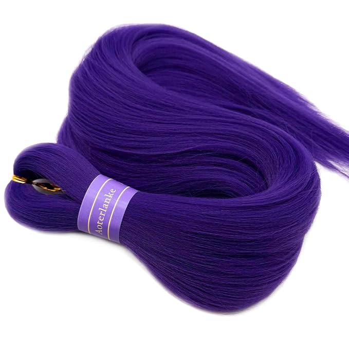 Purple Braiding Hair Pre Stretched