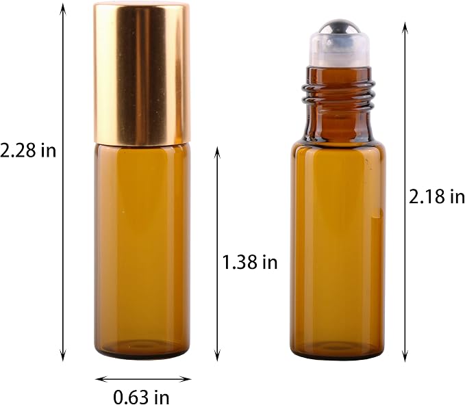 Amber Roller Bottles -100 PACK