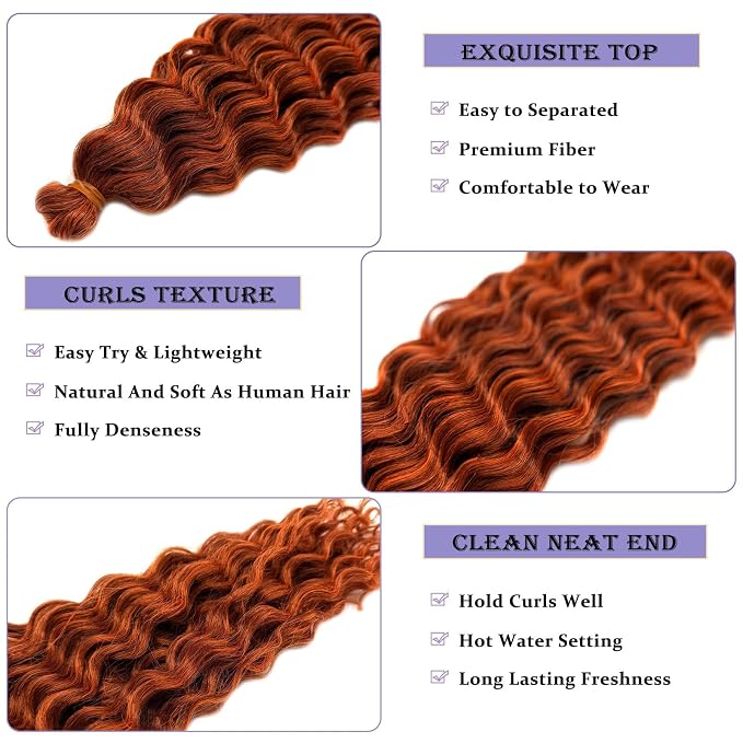 Mixed Copper Brown Braiding Hair with Boho Curls