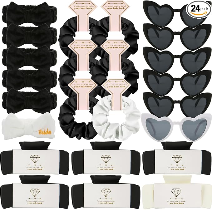 24pcs White&Black headband