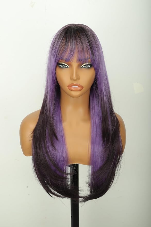 dark brown to purple ombre