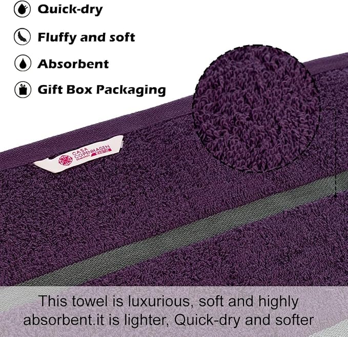 Exotic 6pcs Towel Set Purple