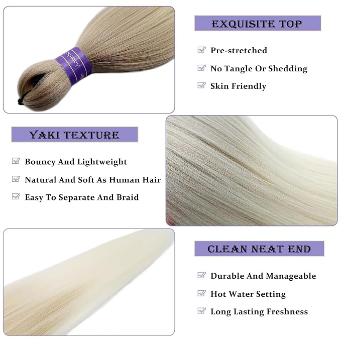 Ash Blonde Ombre Braiding Hair Pre Stretched
