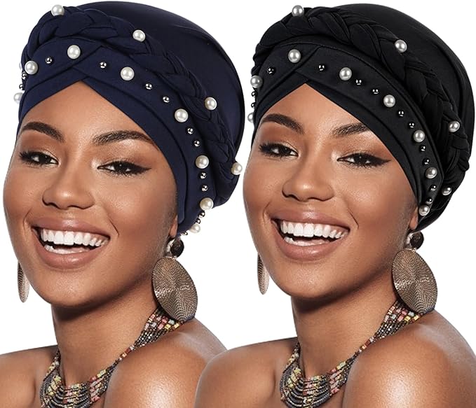 2 Pack Twisted Braid: Pearls Black, Navy Blue