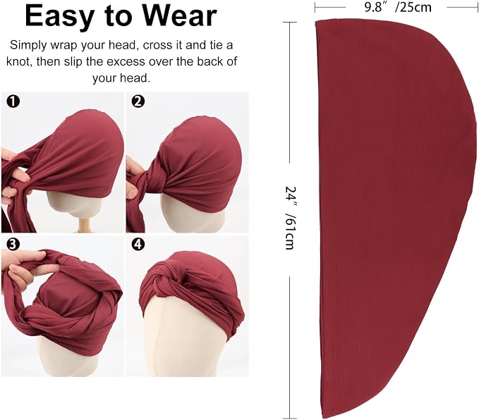 2 Pack Head Wrap: Coffee, Burgundy