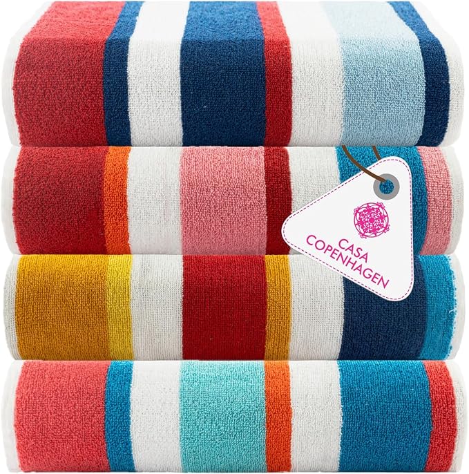 Bora Bora Beach Towels 4 Pieces - Pink, Red, Yellow, Turquoise