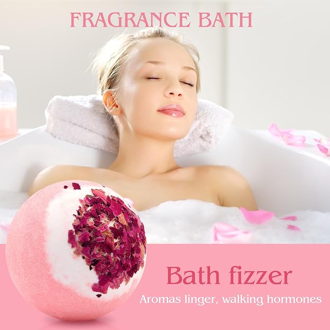4pcs Rose Dried Flower Bath Bombs