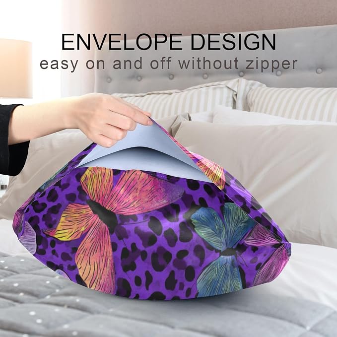 Colorful Butterflies and Purple Leopard Print