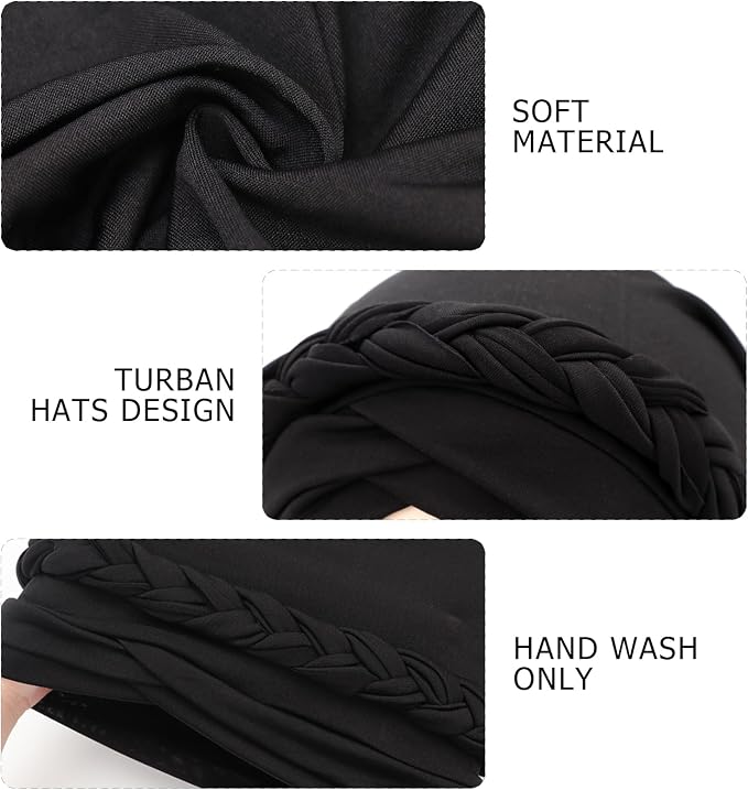 5 Pcs Twisted Braid: Begonia Red, Dark Khaki, Navy Blue, Grey, Black