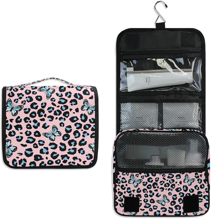 Blue Butterfly Leopard Print