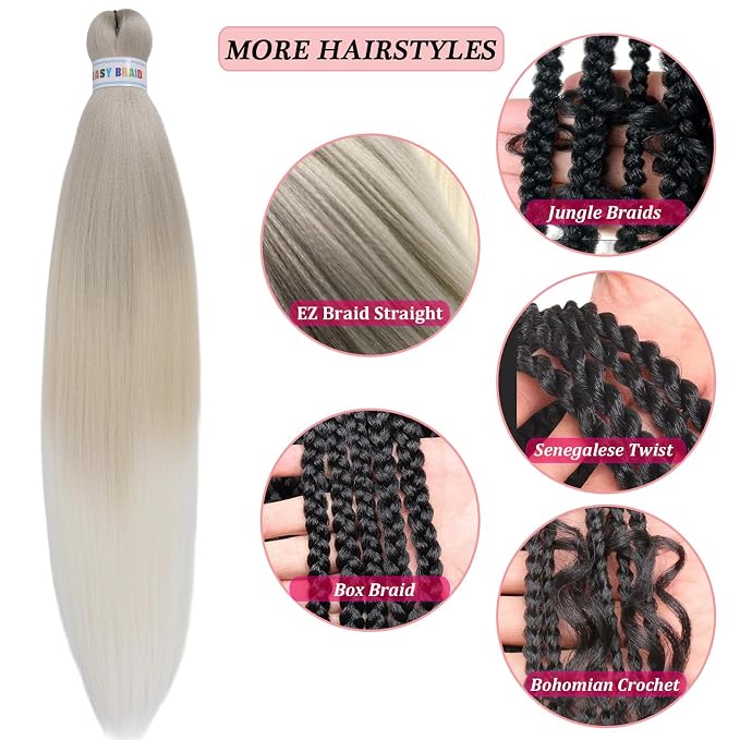 Ash Blonde Ombre Braiding Hair