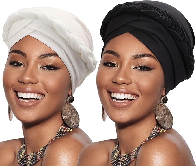 2 Pack Twisted Braid: Black, White