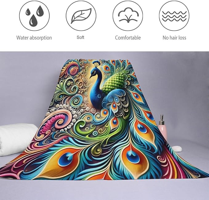Peacock Artistic Vibrant Colors Swirl